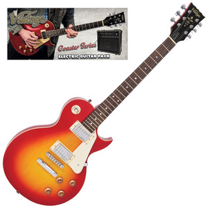 Vintage V10 Coaster Electric Guitar Package  - Cherry Sunburst