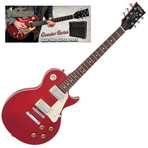 Vintage V10 Coaster Electric Guitar Package  - Wine Red