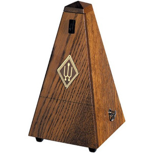 Wittner Solid Wood Pyramid Metronome WITH BELL - Brown Oak Matt Silk