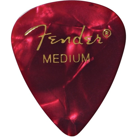 Fender Premium Celluloid 351 Shape Picks Medium Red Moto 12 Pack