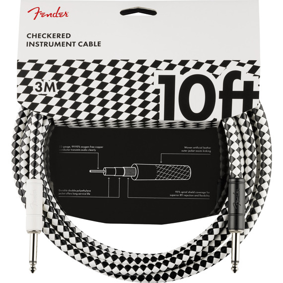 Fender Professional Series 10ft Instrument Cable - Wavy Checkerboard