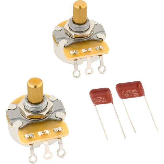 Fender Telecaster Solid Shaft Potentiometer and Capacitor Kit - 2-Pack