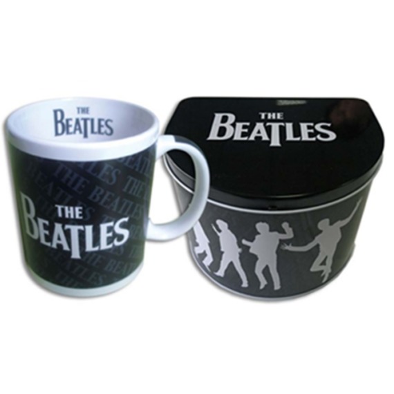 Official Beatles Mug in a Tin - Drop T Logo