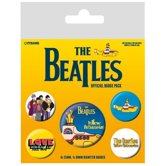 Official Beatles Badge Set - Yellow Submarine Set of 5