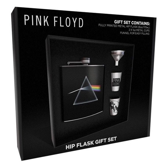 Official Pink Floyd Hip Flask Gift Set - Dark Side Of The Moon