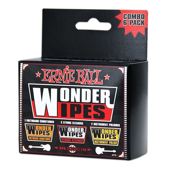 Ernie Ball Wonder Wipe Mix 6 Pack (1 Fbc, 3 Cleaner, 2 Polish)