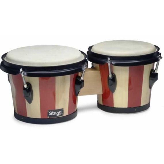 Stagg Wood Bongo 7.5" + 6.5" -in Two Tone Finish
