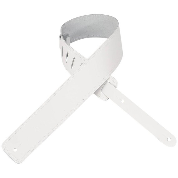 Levy's 2.5" Leather Double Stitched Strap - White