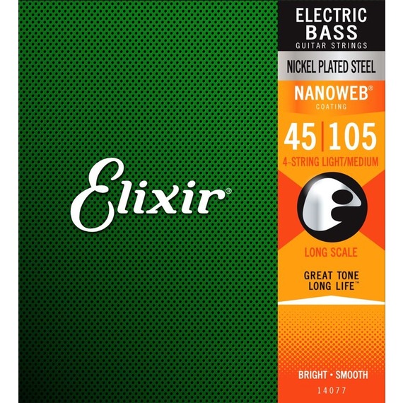 Elixir Nano Web Electric Bass Medium 45-105