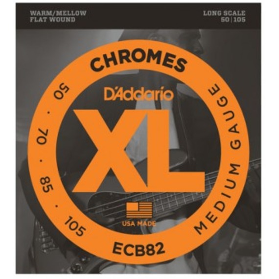 D'addario ECB82 Chrome Flat Wound Bass Strings - 50-105