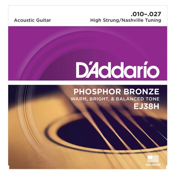 D'addario EJ38H High Strung Nashville Tuning - 10-27 PHOSPHOR Bronze