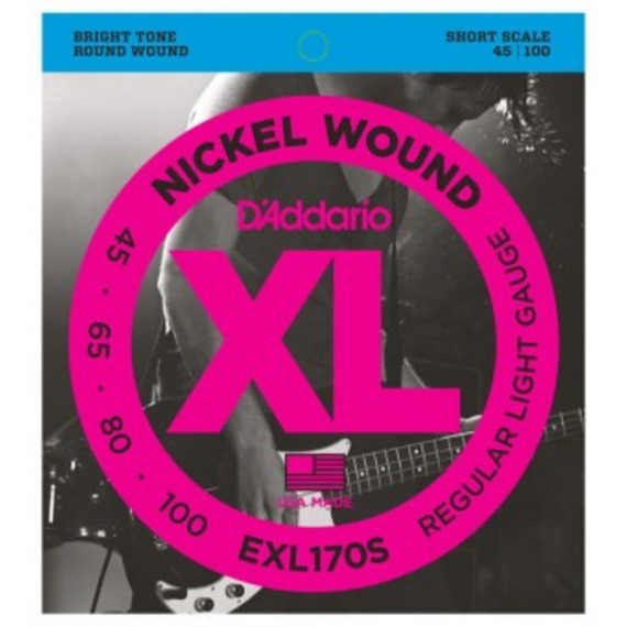 D'addario EXL170S Electric Bass Short Scale Strings - 45-100