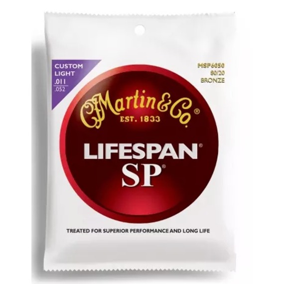 Martin MSP6050 SP Lifespan Bronze Acoustic Strings - Custom Light 11-52