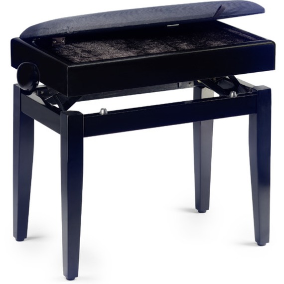 Stagg Piano Bench with Lift up Top - Satin Black