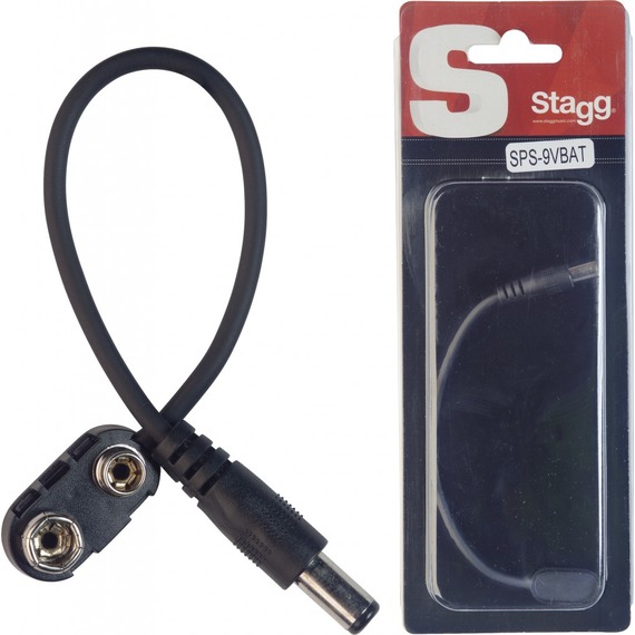 Stagg 1 Way Pedal Extension Cord 0.15 metre - Male to Battery Snap