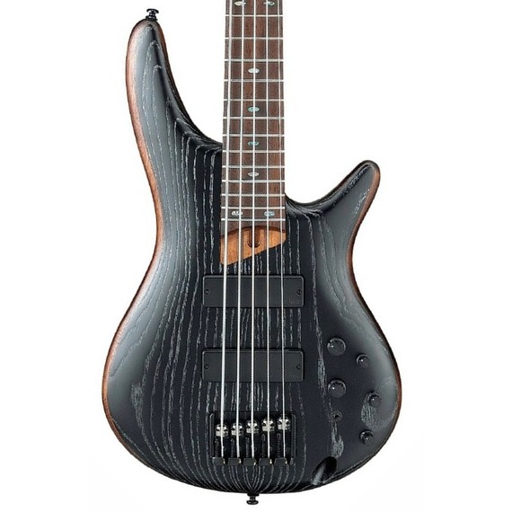 Ibanez SR675 5-String Bass Guitar - Silver Wave Black Flat