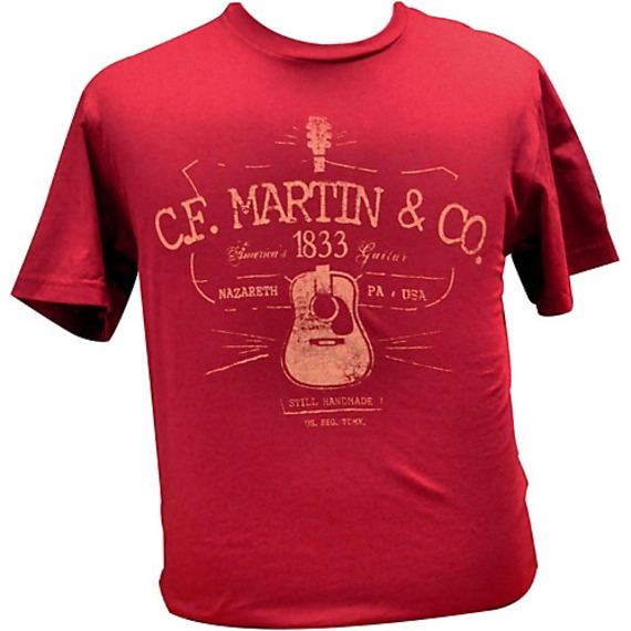 Martin C F Martin Clothing - T Shirt - D28 Logo Cardinal