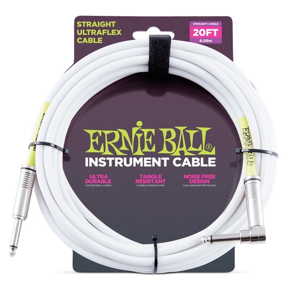Ernie Ball Instrument Cable White J-AJ