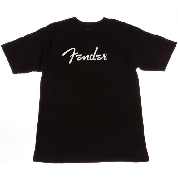 Fender T-Shirt - Spaghetti Logo / Black - SMALL