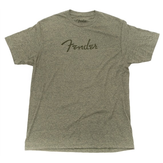 Fender T-Shirt - Distressed Logo / Olive Heather - SMALL