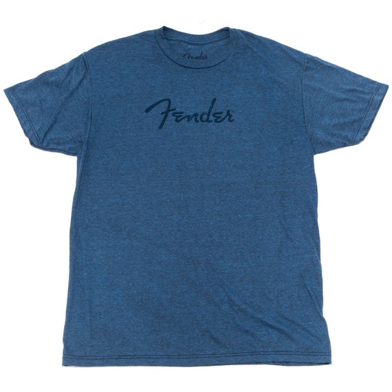 Fender T-Shirt - Distressed Logo / Blue - SMALL