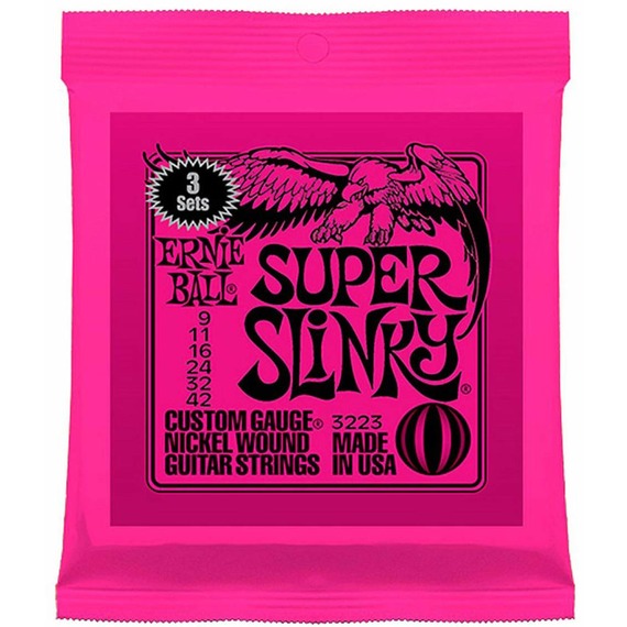 Ernie Ball Super Slinky Electric Guitar Strings - 3 Pack