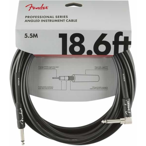 Fender Professional Series Instrument Cable - Black Straight/Angled