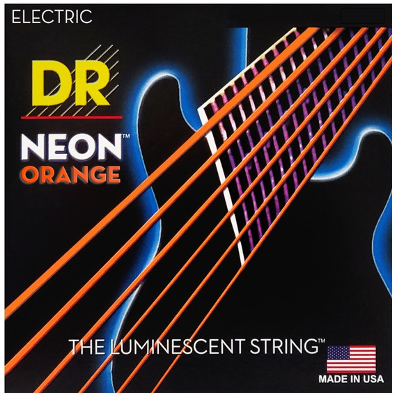 DR Hi-Def Coated Electric Guitar Strings Neon Orange