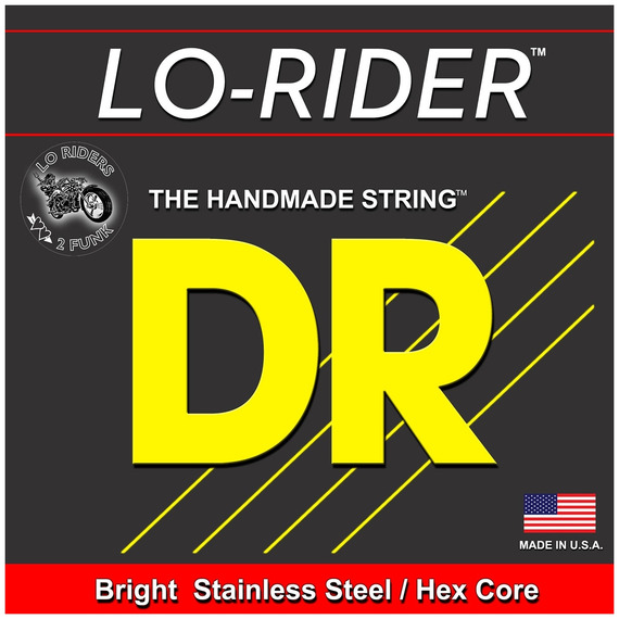 DR Lo-Riders Stainless Steel Hex Core Bass Strings - 5-String Set