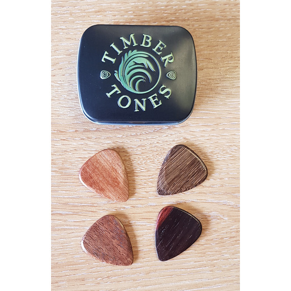 Timber Tones 4 Pack Pick Tin for Acoustic Guitar