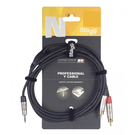 Stagg N-Series Stereo Mini Jack - 2 x Male RCA Cable