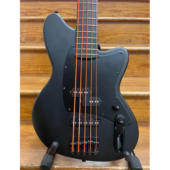 SECONDHAND Ibanez Talman TMB425 5-String Bass - Flat Black (Neon Orange Strings)