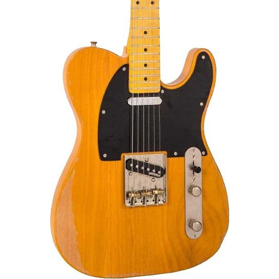 Vintage V52 ICON Electric Guitar - Distressed Butterscotch