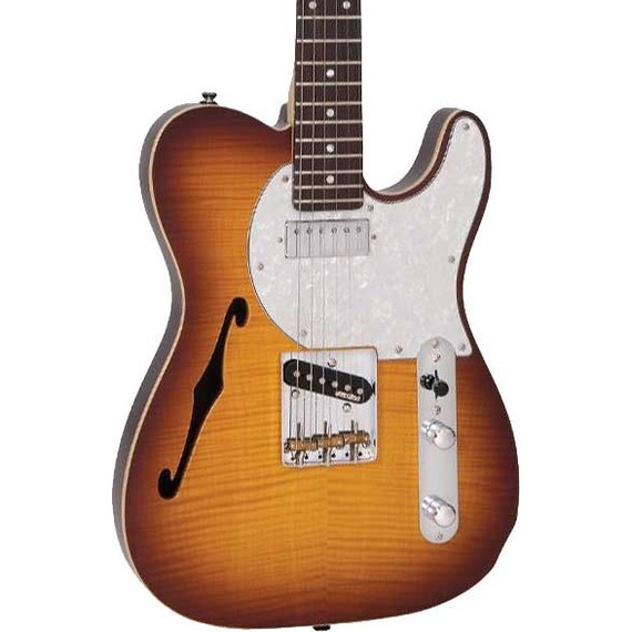 Vintage V72 ReIssued Custom Spec Electric Guitar - Flame Tobacco Burst