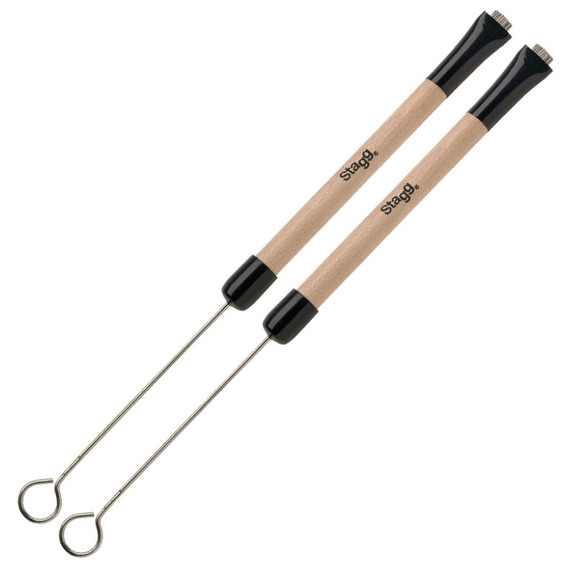Stagg Telescopic Wire Brushes - Wooden Handle