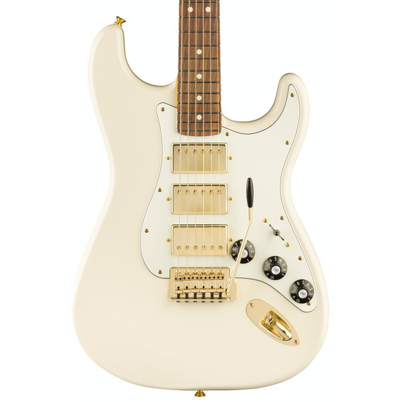 Fender Limited Edition Mahogany Blacktop HHH Strat - Olympic White / Gold Hardware