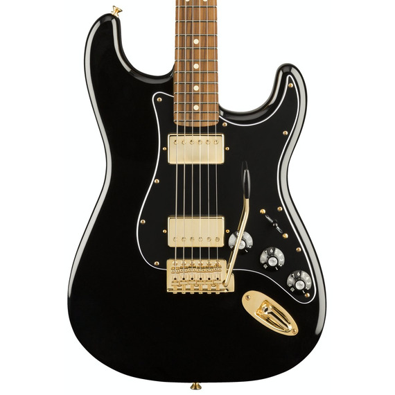 Fender Limited Edition Mahogany Blacktop HH Strat - Black/Gold Hardware