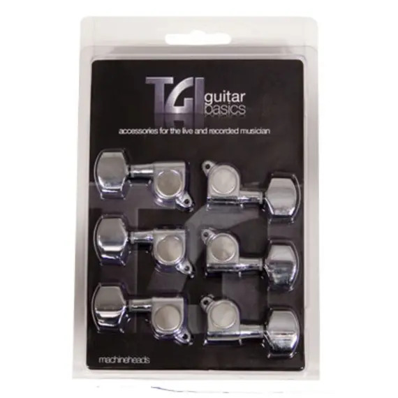 TGI Electric Machine Head Set Offset Screw - 6 In Line - Chrome