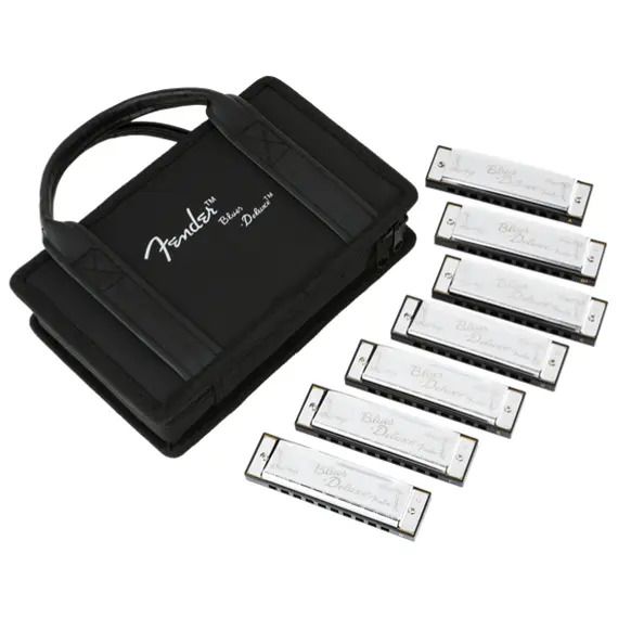 Fender Blues Deluxe Harmonicas - 7 Pack with Case