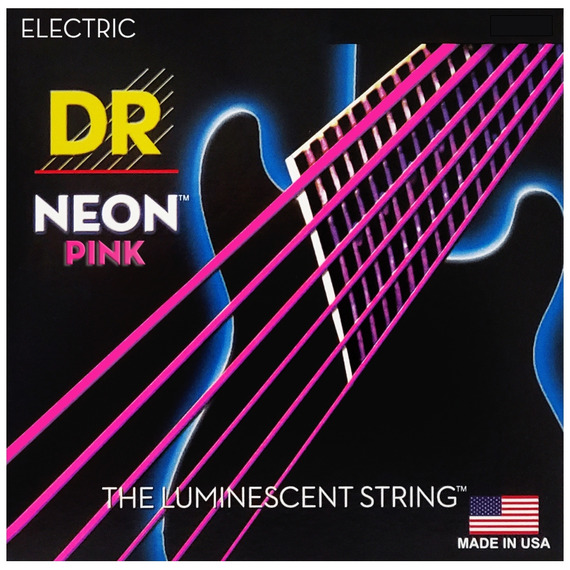 DR Hi-Def Coated Electric Guitar Strings Neon Pink