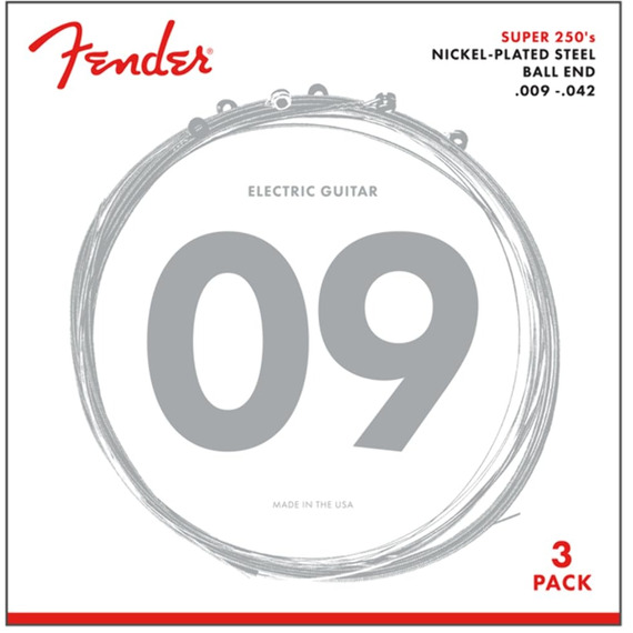 Fender 250's Nickel Plated Steel Guitar Strings - 09-42