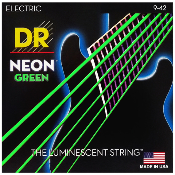 DR Hi-Def Coated Electric Guitar Strings Neon Green