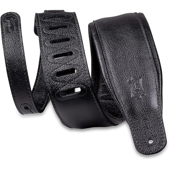 Levy's M26GP Staple Garment Leather Guitar Strap - Black On Black