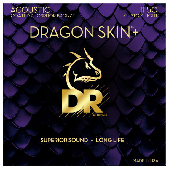 DR Dragon Skin Plus Phosphor Bronze Coated Acoustic Strings