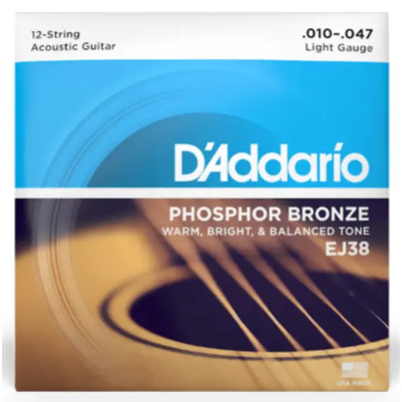 D'Addario EJ38 Phosphor Bronze 12 String Acoustic Strings - 10-47
