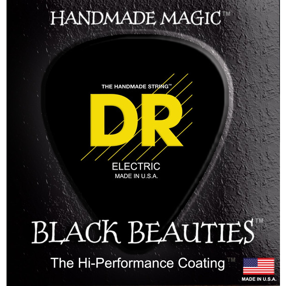 Dr Coated Guitar Strings "Black Beauties"