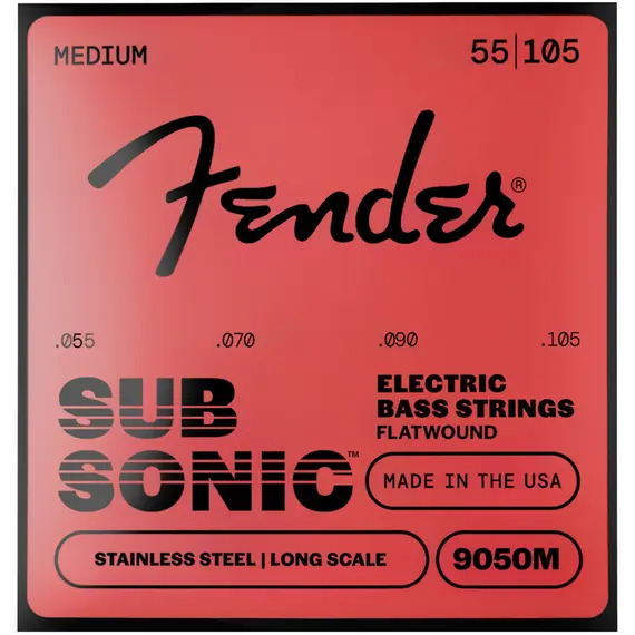 Fender Stainless Steel Flatwound Bass Guitar Strings - 55-105 Long Scale
