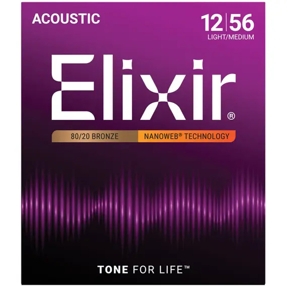 Elixir Nano Web 80/20 Bronze Acoustic - Light Medium 12-56
