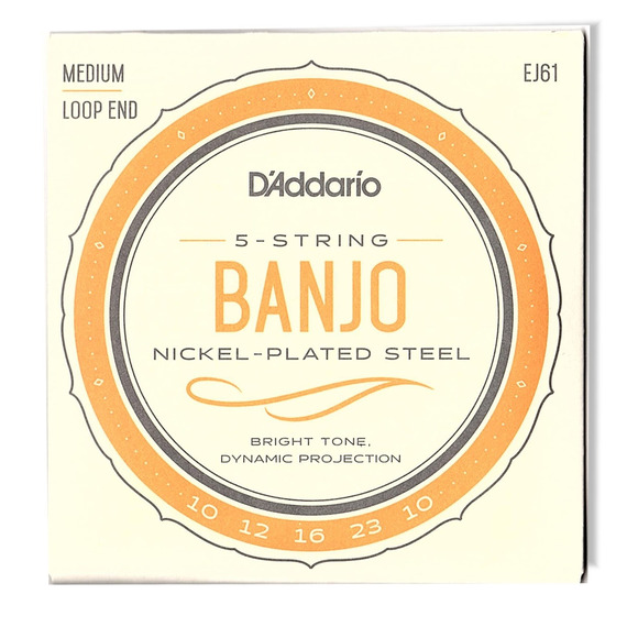 D'addario Banjo Nickel 5 String - Medium 10-23