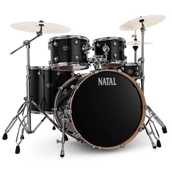 Natal Arcadia American Fusion Acoustic Drum Kit - Black Sparkle